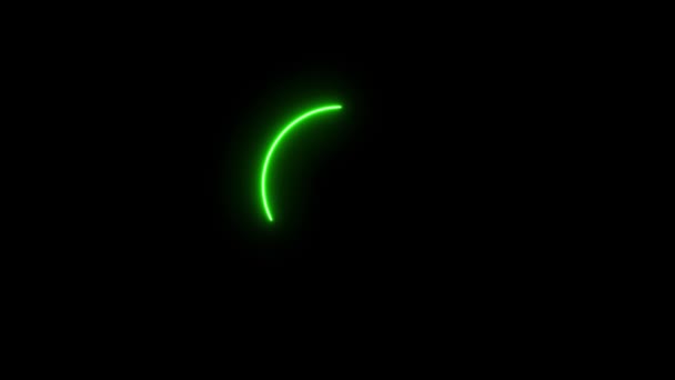 Grüner Neonring Abstrakter Machtkreis Allmählich Erschien Ein Blauer Ring Und — Stockvideo