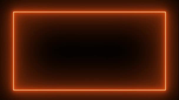 Neon Lines Frame Animation Прямоугольная Рамка Движущейся Линией Светящийся Неоновый — стоковое видео
