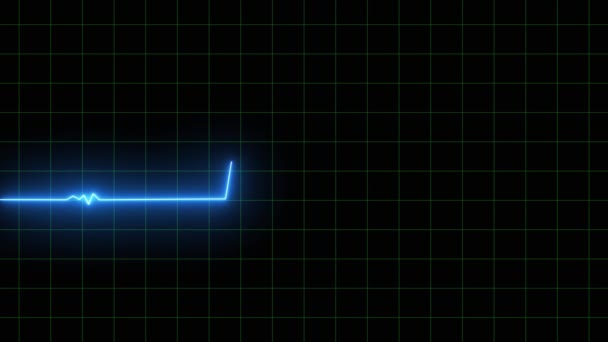 心跳监测器心电图动画 蓝色图表 霓虹灯效果心跳线无缝环线视频 心跳的绿线Ekg监视器 — 图库视频影像