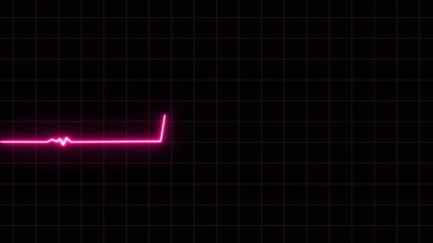 Neon Etkisi Kalp Atış Hattı Kusursuz Döngülü Video Kalp Atışı — Stok video