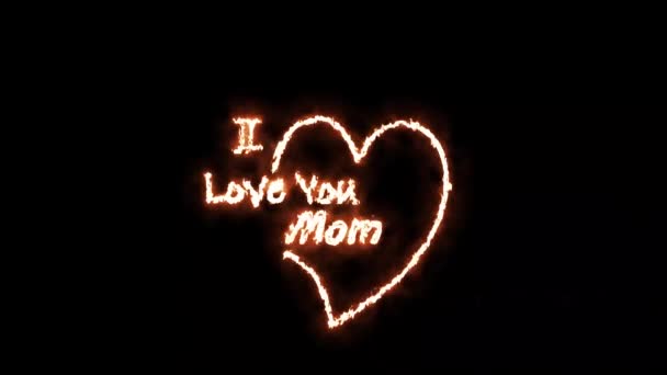 애니메이션으로 빛나는 사랑해 엄마의 어머니 네온은 효과에 서명한다 어머니들은 텍스트와 — 비디오