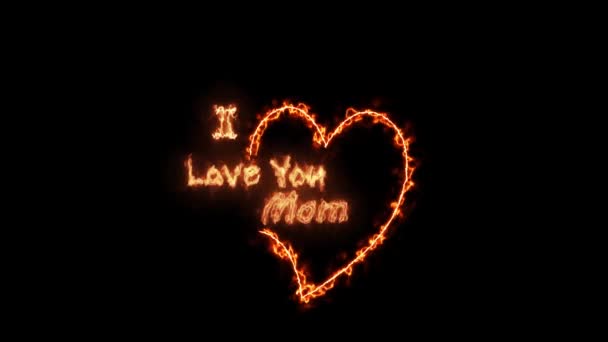 Happy Mothers Day Animation Love Heart React Neon Glowing Background — 비디오