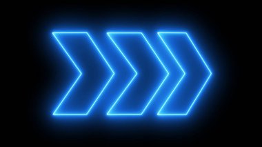 Siyah arkaplanda mavi neon oklar. Siyah Arkaplanda Parlayan Neon Okları. 3d görüntüleme neon mavisi parlayan ok soyut arkaplanı