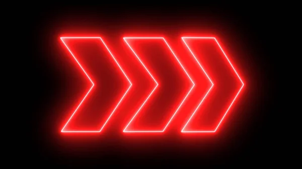 Piros Neon Nyíl Fekete Háttérrel Trending Kép Design Vagy Bemutató — Stock Fotó