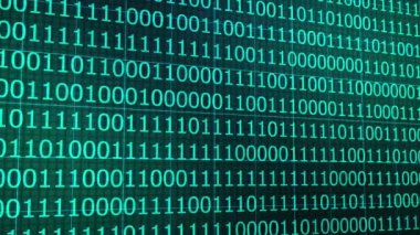 İkili Kod - Hex Kodu - Dijital Modern Ekran Programlama ve Siyah Arkaplanda Geleceği Animasyon. Kod güvenliği kavramı, ekran ekranında ikili kod.