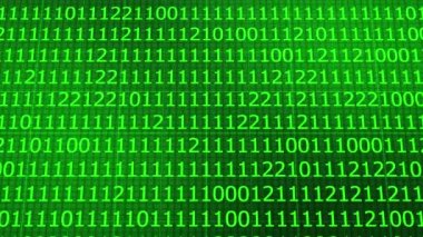 Değişen parmakları ve döngüleri olan Yeşil İkili Kod Arkaplanı. Modern teknoloji hex kod kavramı. Teknik çevre programlama, gelecekte ikili kod.