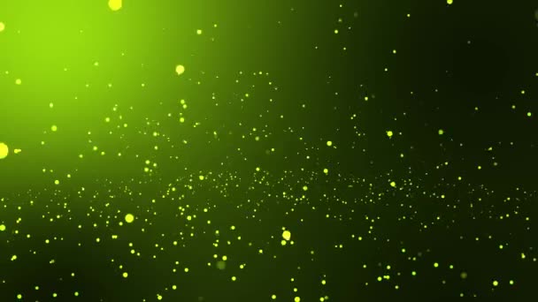 Fundo Abstrato Animado Partículas Azuis Projetadas Fundo Partículas Cor Verde — Vídeo de Stock