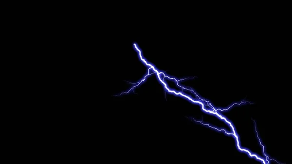 黒の背景に隔離された電気雷の視覚効果 夏の嵐の間の雷と雨 — ストック写真