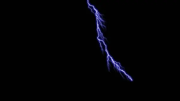 Strong Electric Discharge Realistic Isolated Black Transparent Background Burning Lightning — Stock Photo, Image