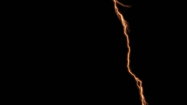 Turuncu Yıldırım Çarpması Elektrik Arka Planı Siyah Şeffaf Bir Arkaplanda — Stok fotoğraf