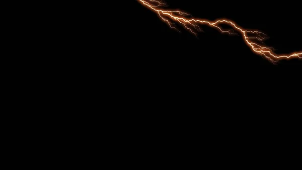 黒の背景に孤立したオレンジ色の雷雨 照明効果 — ストック写真