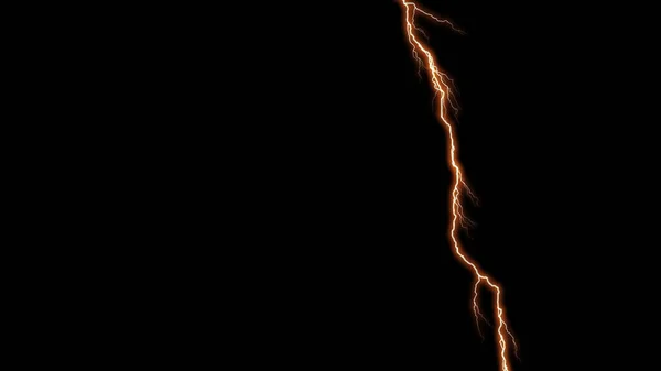 Siyah Arka Planda Izole Dalları Olan Büyük Bir Yıldırım Dallanmış — Stok fotoğraf
