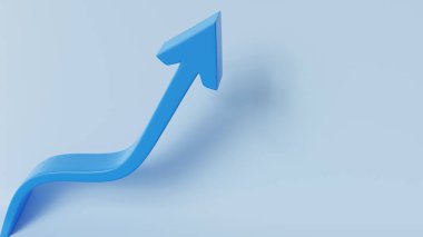 Yükselişteki Kâr: 3B Ok Başarı ve Kâr Konseptinde Yükselişe Gösterme, 3B