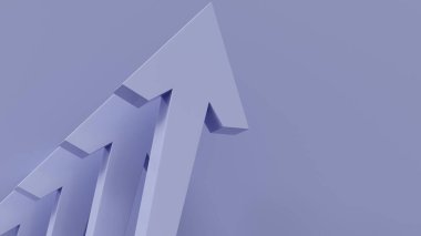 Achieving Success: Purple Arrows Signify Profitable Growth with Copy Space, 3D render clipart