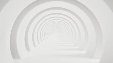 Hypnotic Round Arcs Tunnel - A Play of Light, Shadows, and Geometry 3D Background, 3D render clipart