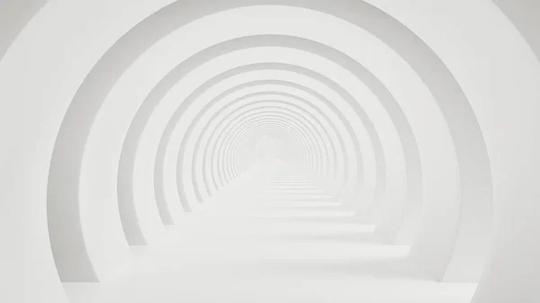 Hypnotic Arcs Tunnel Play Light Shadows Geometry Background Render — Stock Photo, Image