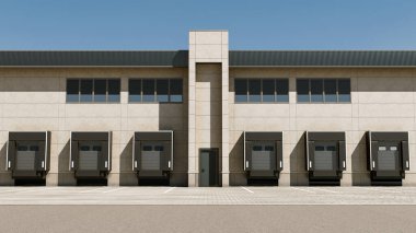 Yükleme Ambarı, Teslimat Limanı, Lojistik ve Ulaşım Tesisleri, 3D Render