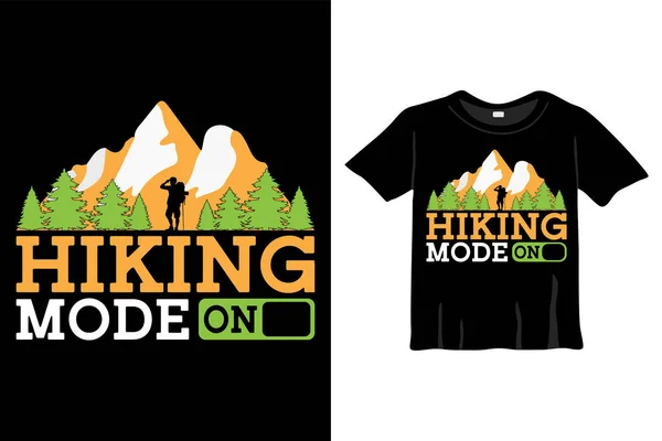 stock vector Hiking Mode on T-shirt Design Template