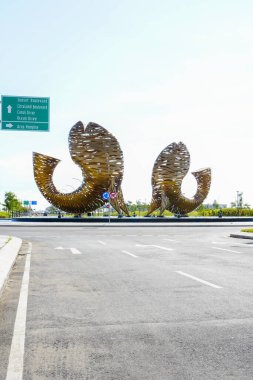 Makassar - June 10, 2022: Statue of Djuku Kalabine at CPI Makassar. Quiet atmosphere without people.