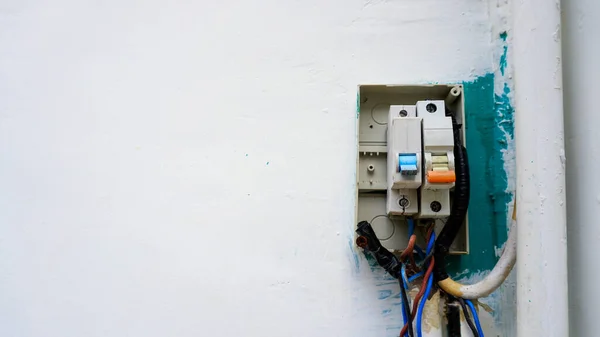 Bad electrical electric switch board  installation at home. Not safe