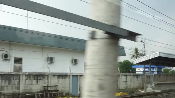 Brambanan Luglio 2022 Arrivo Alla Stazione Brambanan Java Centrale Treno — Video Stock