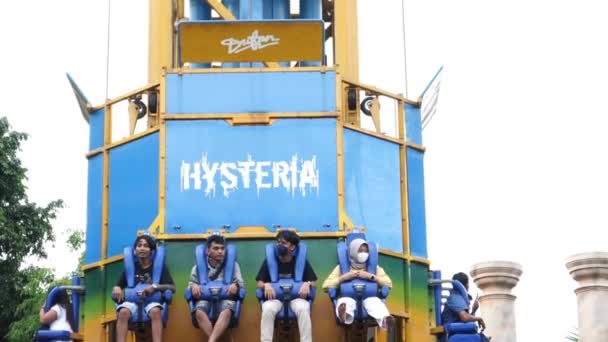 Jakarta Januari 2022 Spannende Hysterie Rit Pretpark Ancol Adrenaline Rush — Stockvideo