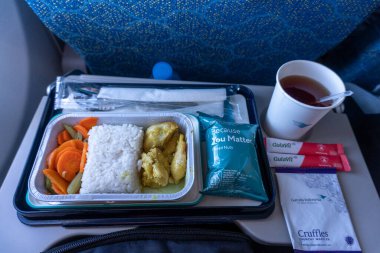 Jakarta, 26 Mayıs 2024: Uçak Uçağı Uçağı Uçağı Uçağı Yolcuları İçin Fındık Çayı ve Waffle