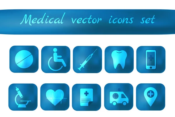 Medizinische Vektor Neon Symbole Gesetzt — Stockvektor