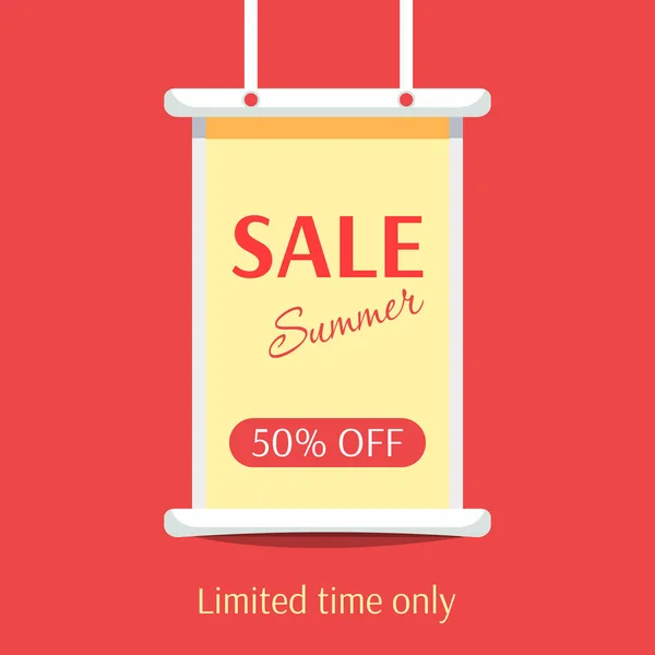 Vector Concise Banner Summer Sale All Elements Isolated Each Other — Stock Vector