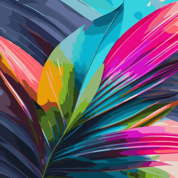 抽象的なカラフルな葉を持つベクトル創造的な明るい背景 — ストックベクタ