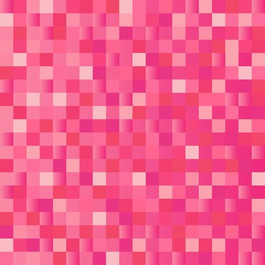 Pembe renklerle renklendirilmiş kusursuz piksel desenli vektör..