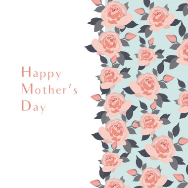 Uluslararası Anneler Günü için vektör tebrik kartı, çiçek sosyal medya afişi.