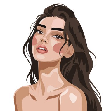 Güzel, bakımlı, genç bir kadının portresi. İllüstrasyonu yaratmak için yapay zeka kullanılmadı..