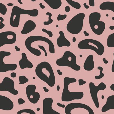 Siyah ve eflatun renkte hayvan deseni olan kusursuz vektör deseni.