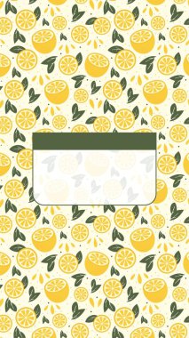 Taze limon ve yapraklarla dikey şablon ve ortasında boş metin bloğu. Hikayeler, sosyal medya paylaşımları, eko markalaşma, pazarlama promosyonları veya tebrik kartı tasarımları için ideal.
