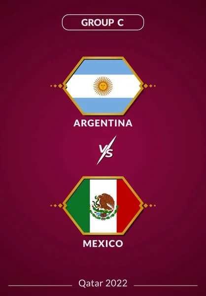 Argentina vs Mexico Match Football World Cup Qatar 2022 Poster Design