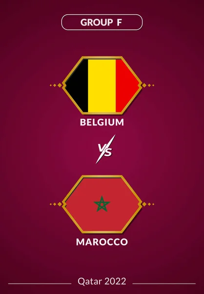 stock image Belgium vs Marocco Match Football World Cup Qatar 2022 Poster Design