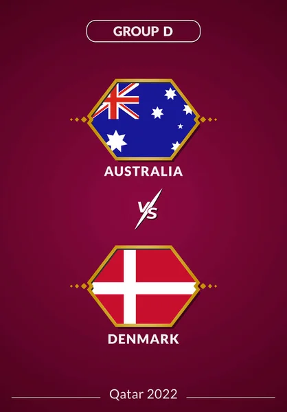 Australia vs Denmark Match Football World Cup Qatar 2022 Poster Design