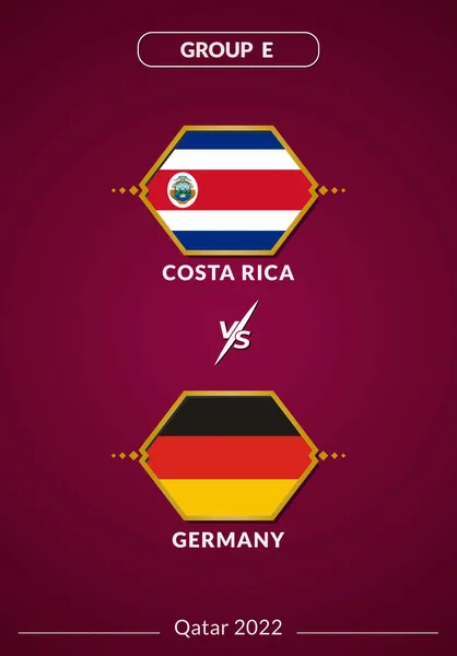 Kosta Rika Almanya 'ya karşı Dünya Futbol Kupası Katarı 2022 Poster Tasarımı