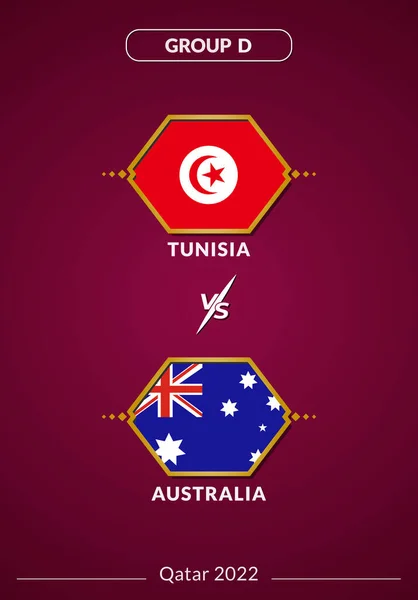 Tunisia vs Australia Match Football World Cup Qatar 2022 Poster Design