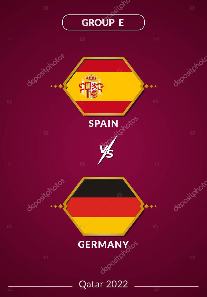 España vs Alemania Copa Mundial de Fútbol Qatar 2022 Diseño de póster 2024