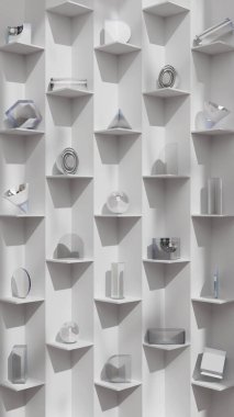 White wall Aesthetic Realistic 3d Illustration