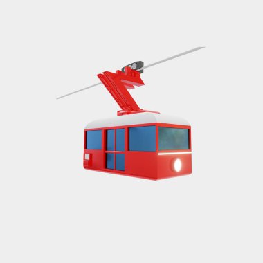 Cable car 3d Illustration