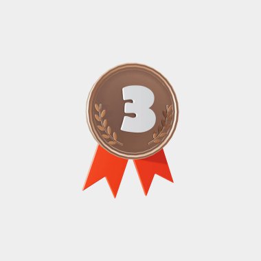 Bronze medal 3d Illustration