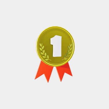 Golden medal 3d Illustration