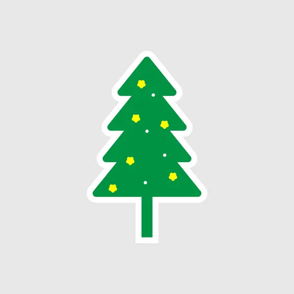 vektör Noel simgesi illüstrasyonu, Noel ağacı etiketi