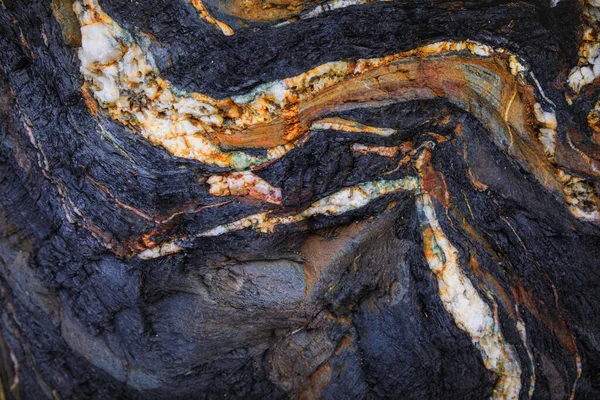 Kayalardaki Erozyonu Dokular Desenler Asturian Plajlarındaki Taşlarda Oluşmuş Kuzey Spanya — Stok fotoğraf