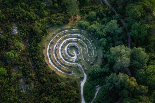 stock image Stone labyrinth with 81 large rocks from quarries all over the Scottish Highlands, alignments with the variois positions of the sun and moon. 