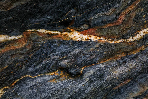 Kayalardaki Erozyonu Dokular Desenler Asturian Plajlarındaki Taşlarda Oluşmuş Kuzey Spanya — Stok fotoğraf