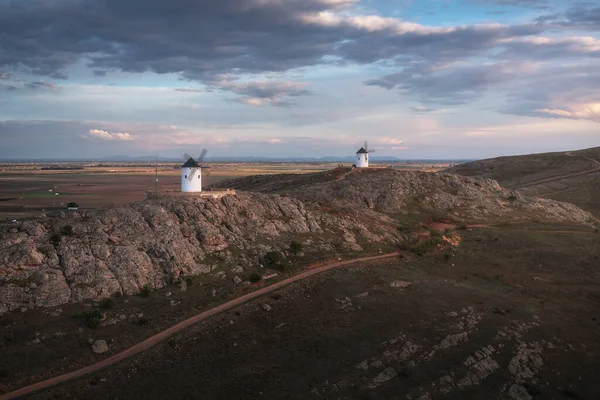 stock image Inpired on Miguel de Cervantes early 17th century novel Don Quixote, in which mistakes the towers for giants and picks a fight with them in a particularly memorable scene that coined the term.